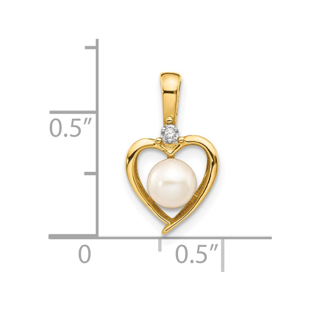 10k Yellow Gold Diamond & FW Cultured Pearl Pendant