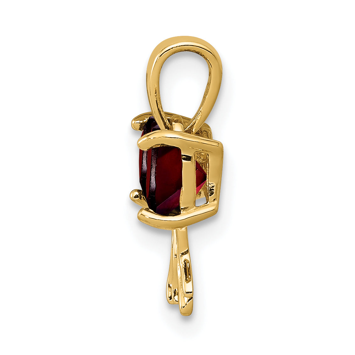 14k Yellow Gold 14k Gold Polished Garnet Bow Pendant