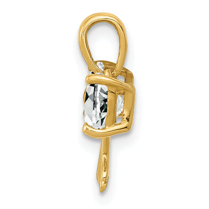 14k Yellow Gold 14k Gold Polished White Topaz Bow Pendant
