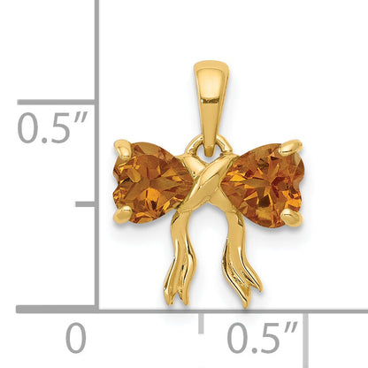 14k Yellow Gold 14k Gold Polished Citrine Bow Pendant