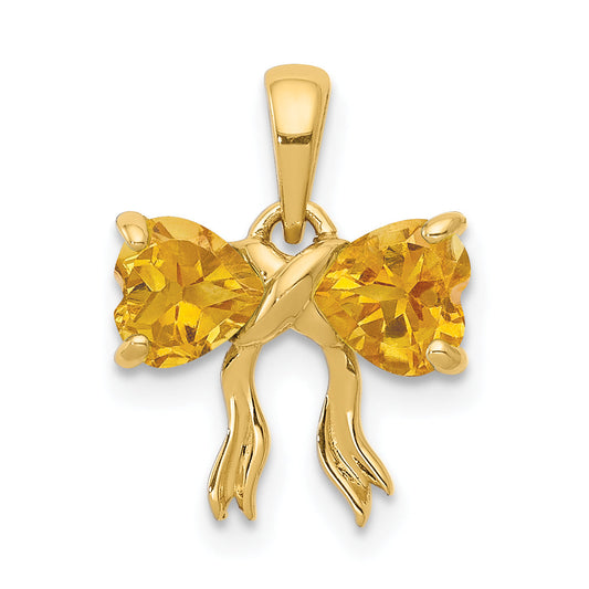 14k Yellow Gold 14k Gold Polished Citrine Bow Pendant