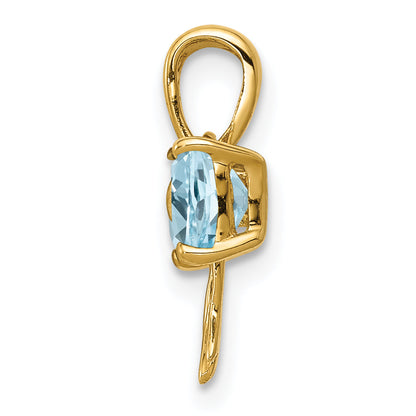 14k Yellow Gold 14k Gold Polished Light Swiss Blue Topaz Bow Pendant