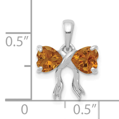 14k White Gold 14k White Gold Polished Citrine Bow Pendant