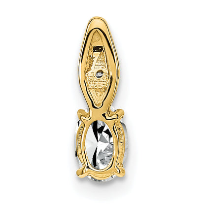 14k Yellow Gold 14k White Topaz and Diamond Pendant