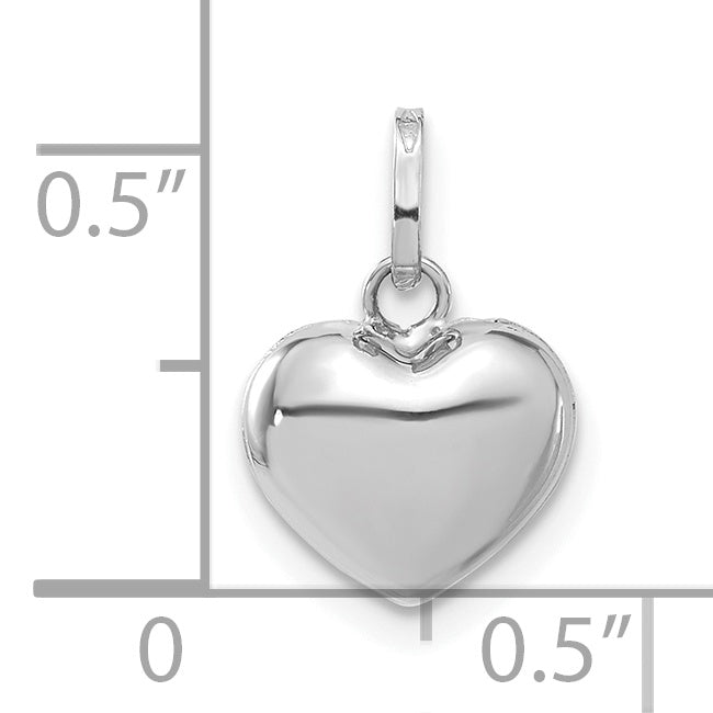 14k White Gold 14k White Gold 3D Puffed Heart Pendant