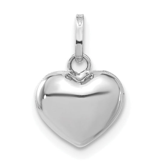14k White Gold 14k White Gold 3D Puffed Heart Pendant