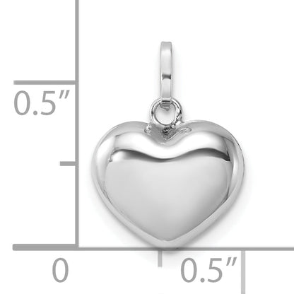 14k White Gold 14k White Gold 3D Puffed Heart Pendant