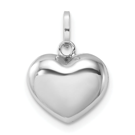 14k White Gold 14k White Gold 3D Puffed Heart Pendant