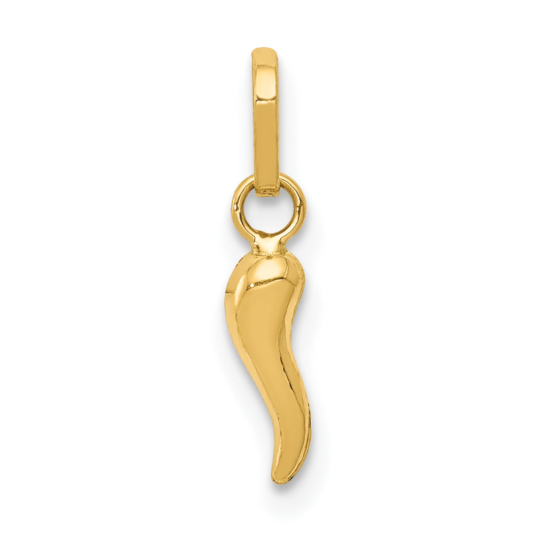 14k Yellow Gold 14k 3D Italian Horn Charm