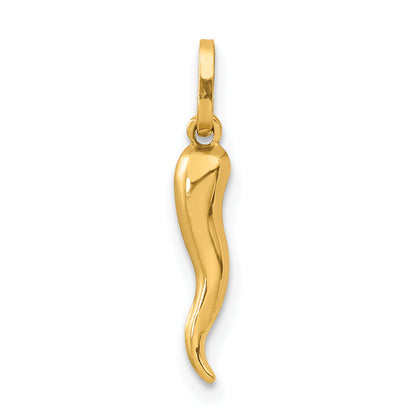 14k Yellow Gold 14k 3D Italian Horn Charm