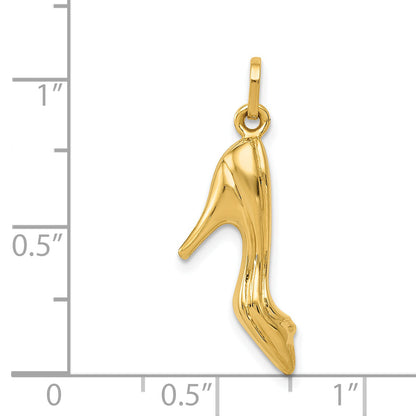 14k Yellow Gold 14K  3D High Heel Shoe Charm