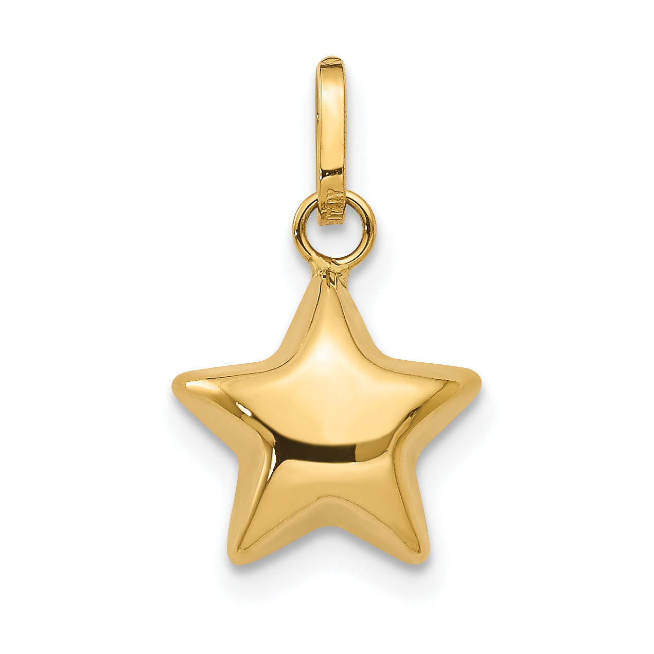 14k Yellow Gold 14k 3D Puffed Star Charm