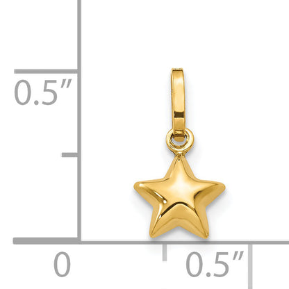 14k Yellow Gold 14k 3D Puffed Star Charm