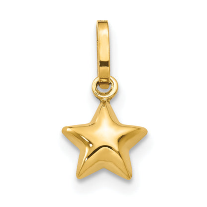 14k Yellow Gold 14k 3D Puffed Star Charm