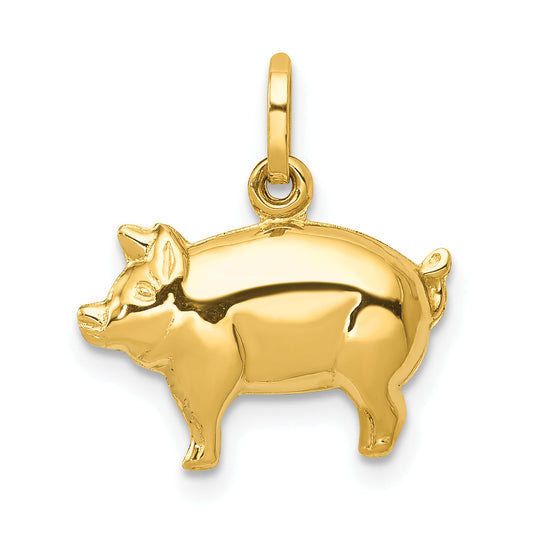 14k Yellow Gold 14k Pig Charm
