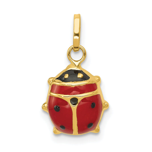 14k Yellow Gold 14k Red Enameled Ladybug Charm
