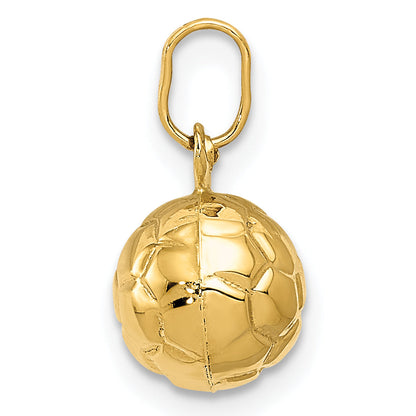 14k Yellow Gold 14k 3-D Soccer Ball Charm