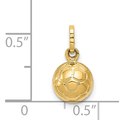 14k Yellow Gold 14k 3-D Soccer Ball Charm