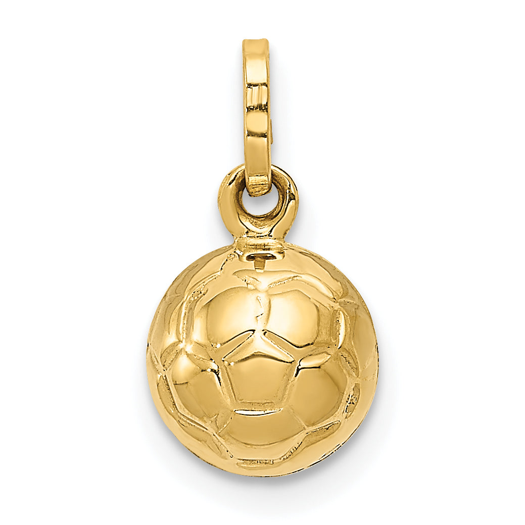 14k Yellow Gold 14k 3-D Soccer Ball Charm