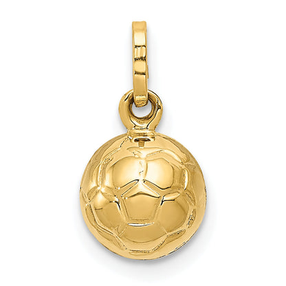 14k Yellow Gold 14k 3-D Soccer Ball Charm