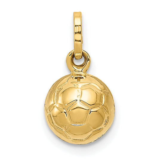 14k Yellow Gold 14k 3-D Soccer Ball Charm