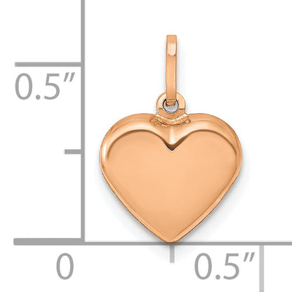 14k Rose Gold 14K Rose Gold Polished 3-D Heart Pendant