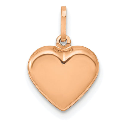 14k Rose Gold 14K Rose Gold Polished 3-D Heart Pendant