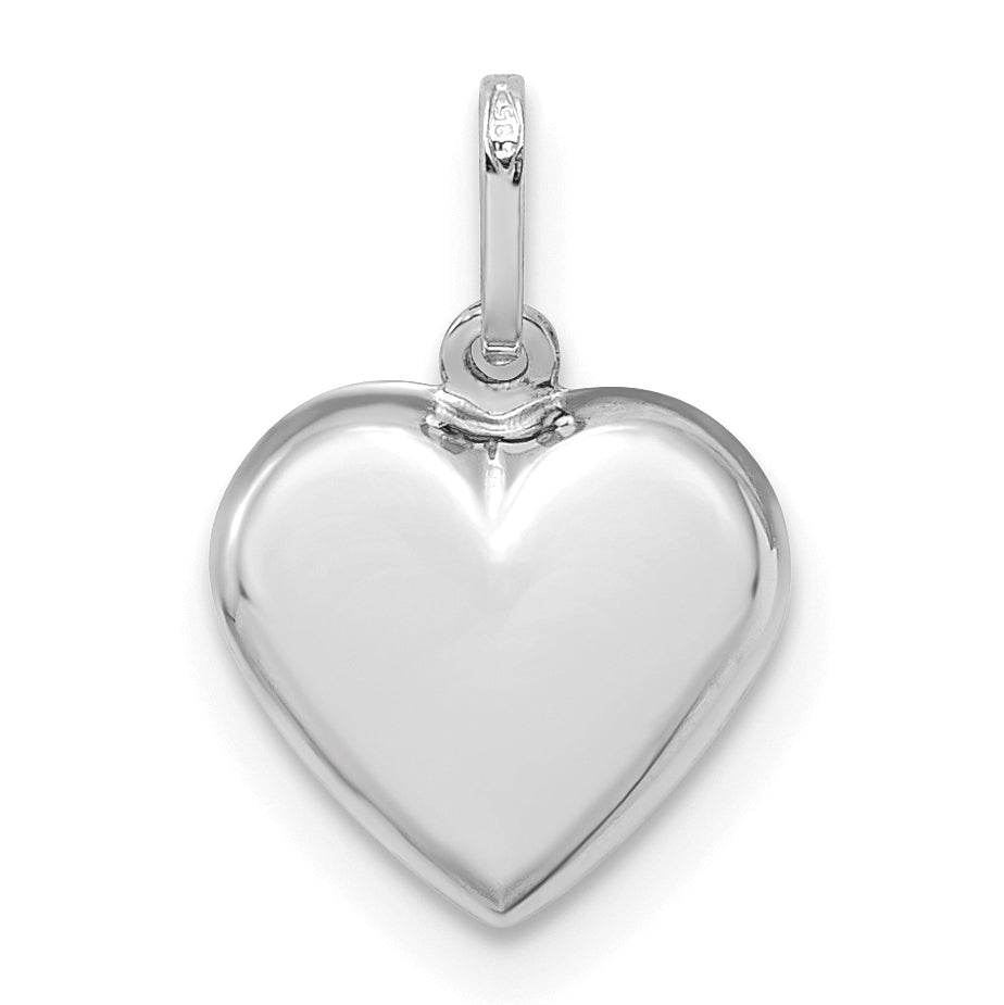 14k White Gold 14K White Gold Polished 3-D Heart Pendant