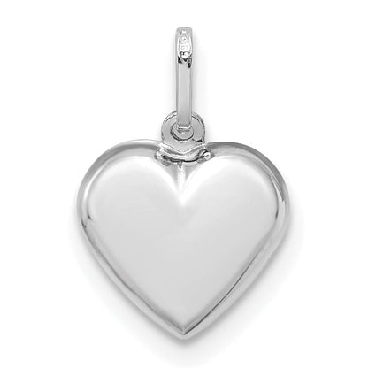 14k White Gold 14K White Gold Polished 3-D Heart Pendant
