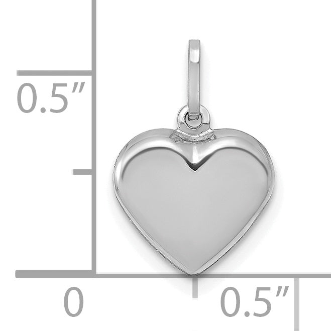 14k White Gold 14K White Gold Polished 3-D Heart Pendant