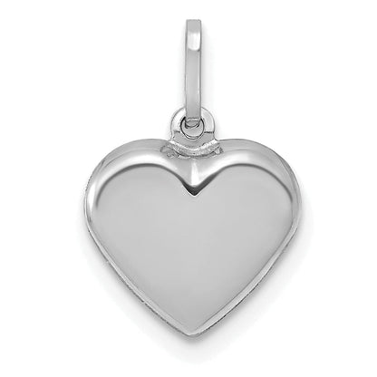 14k White Gold 14K White Gold Polished 3-D Heart Pendant