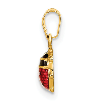 14k Yellow Gold 14K Polished Red/Black Enamel Ladybug Pendant