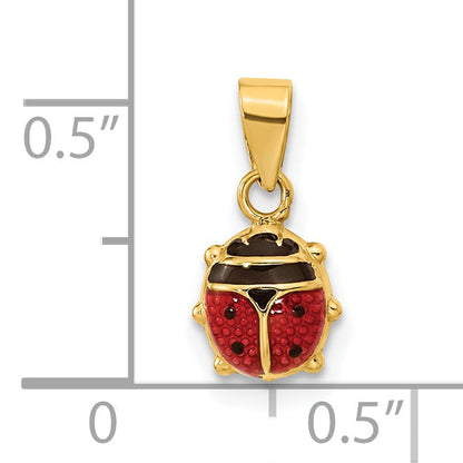 14k Yellow Gold 14K Polished Red/Black Enamel Ladybug Pendant
