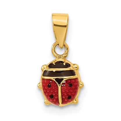 14k Yellow Gold 14K Polished Red/Black Enamel Ladybug Pendant