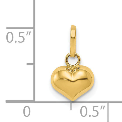 14k Yellow Gold 14K Polished 3-D Puffed Heart Charm