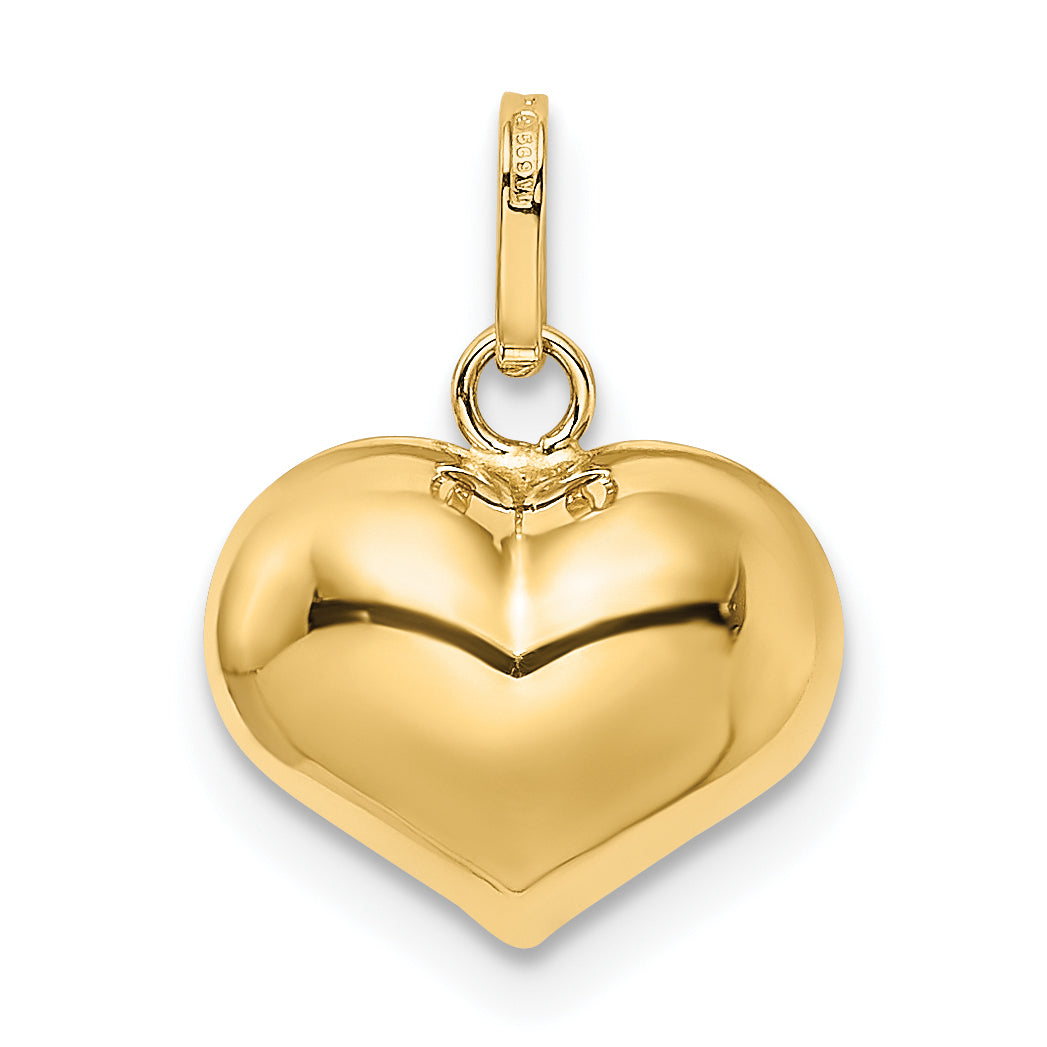 14k Yellow Gold 14K Polished 3-D Puffed Heart Pendant