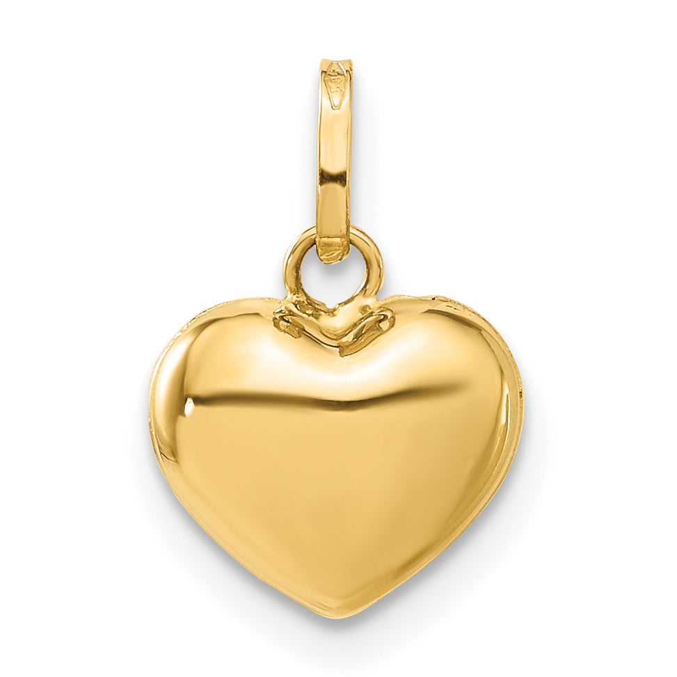 14k Yellow Gold 14K Polished 3-D Puffed Heart Pendant
