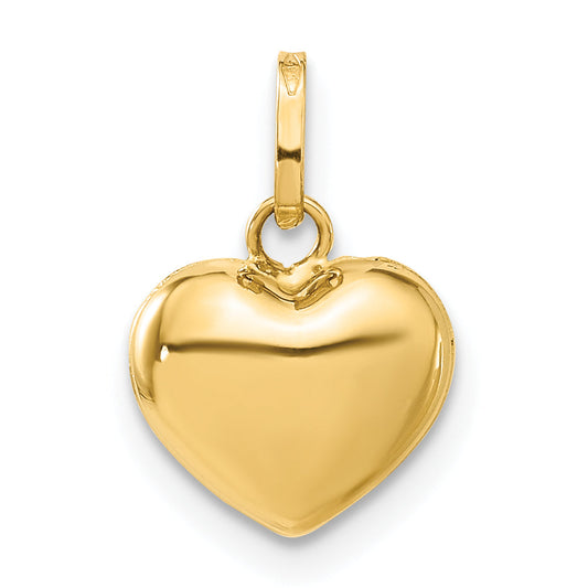 14k Yellow Gold 14K Polished 3-D Puffed Heart Pendant