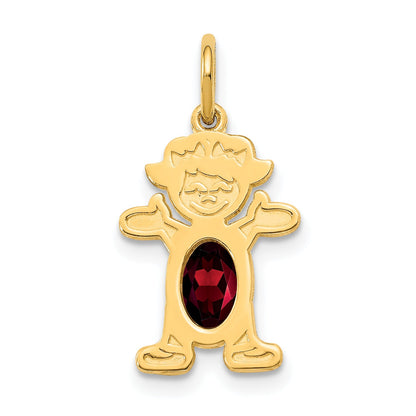 14k Yellow Gold 14K Girl 6x4 Oval Genuine Garnet-Jan