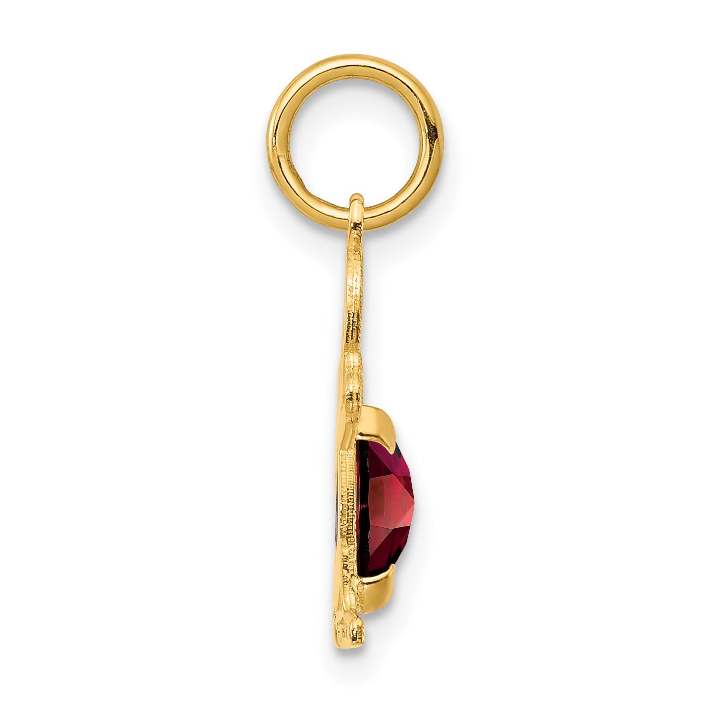 14k Yellow Gold 14K Boy 6x4 Oval Genuine Garnet-January
