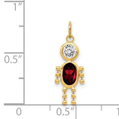 14k Yellow Gold 14k January Boy Birthstone Charm
