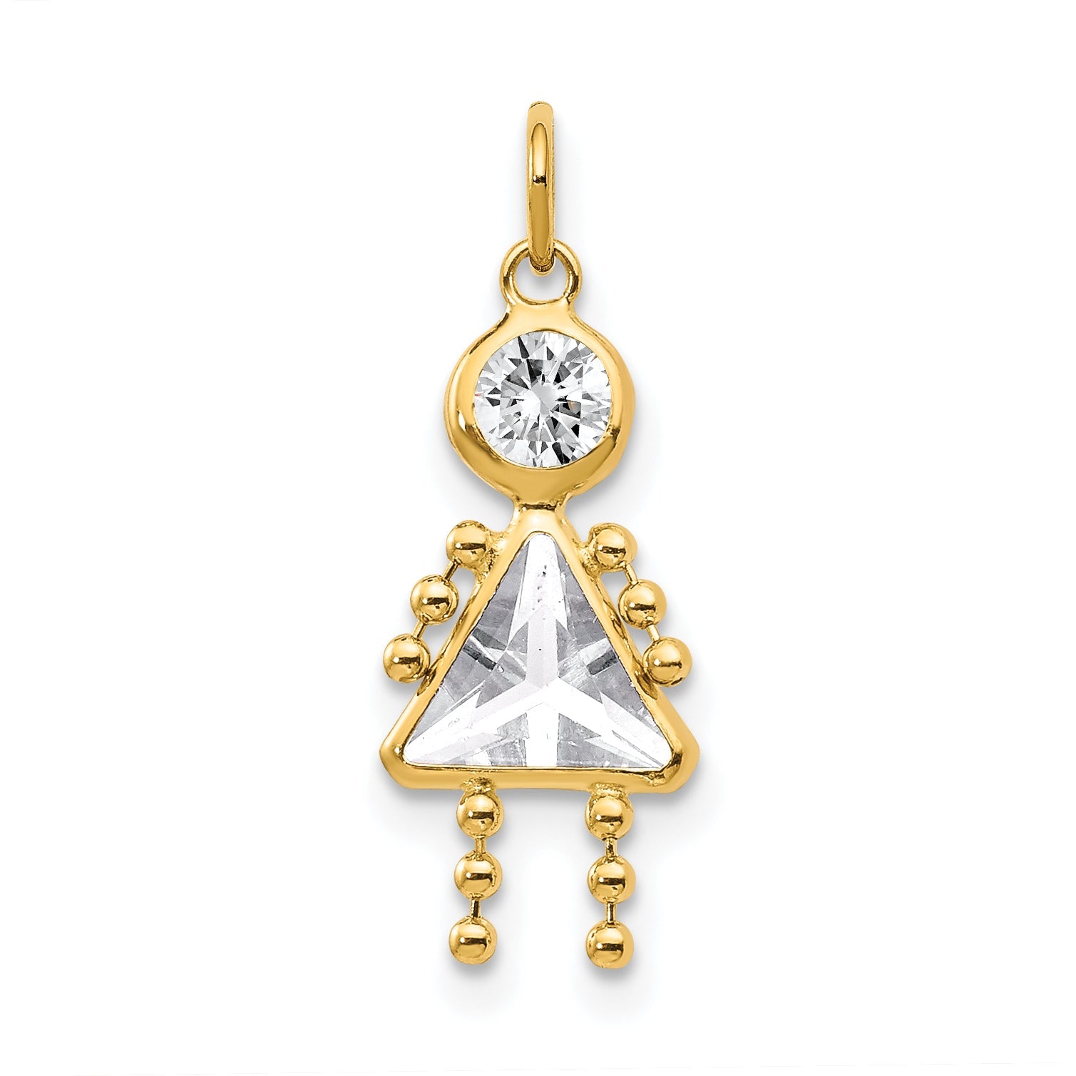 14k Yellow Gold 14k April Girl Birthstone Charm