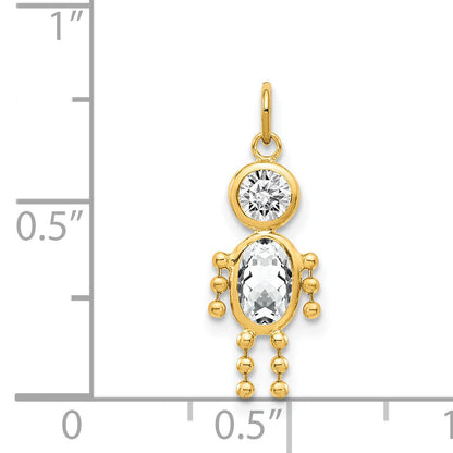 14k Yellow Gold 14k April Boy Birthstone Charm