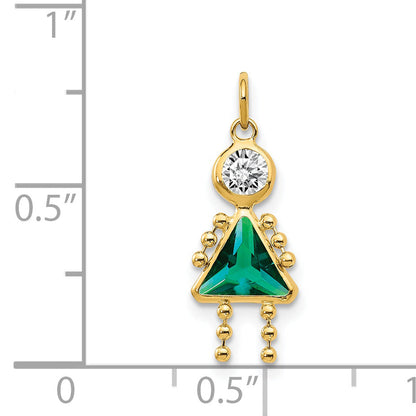 14k Yellow Gold 14k May Girl Birthstone Charm
