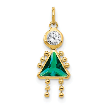 14k Yellow Gold 14k May Girl Birthstone Charm