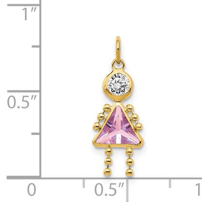 14k Yellow Gold 14k June Girl Birthstone Charm