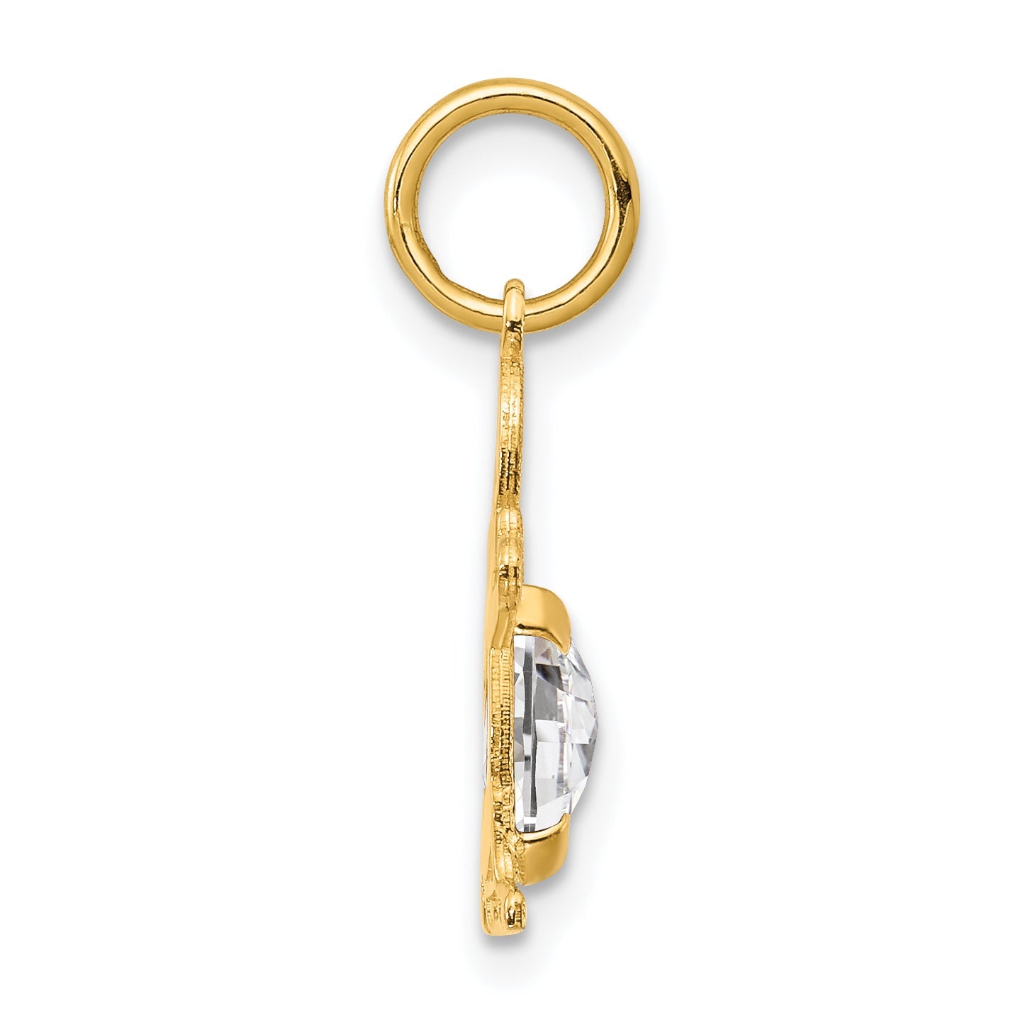 14k Yellow Gold 14K Boy 6x4 Oval Genuine White Topaz-April