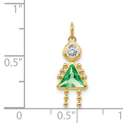 14k Yellow Gold 14k August Girl Birthstone Charm