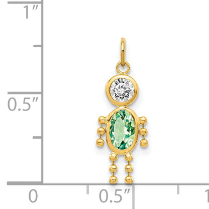 14k Yellow Gold 14k August Boy Birthstone Charm