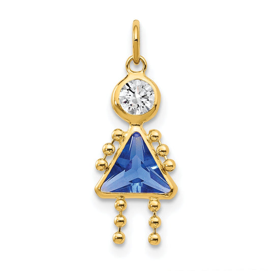 14k Yellow Gold 14k September Girl Birthstone Charm